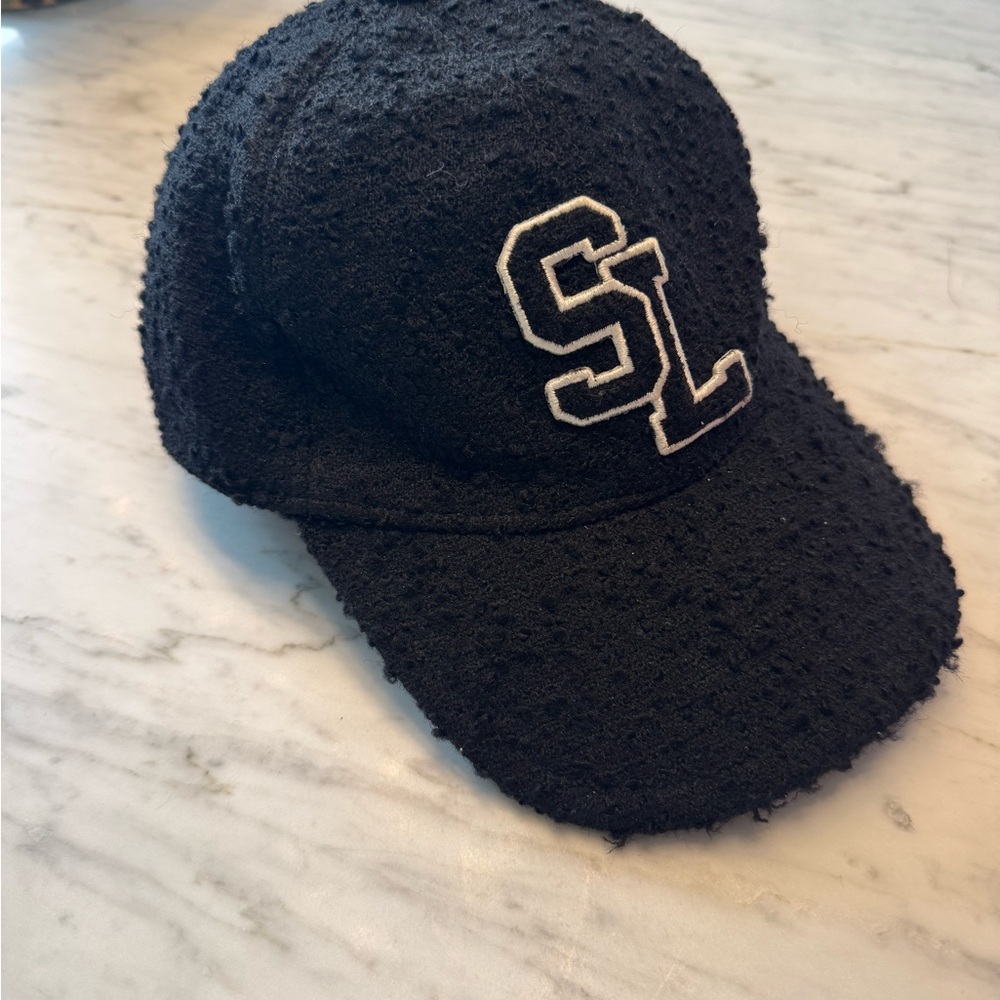Saint Laurent Black Textured Hat